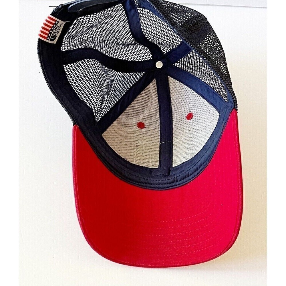 The North Face Baseball Trucker Hat Red White Blue Snapback 4th July USA Cap - Picture 7 of 7